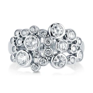 Charm 925 Silver Filled Ring Cubic Zirconia Women Anniversary Jewelry Sz 6-10 - Bild 1 von 7