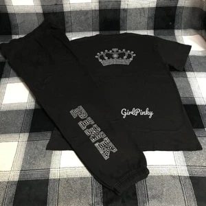 VS PINK PURE BLACK BLING SWEATPANTS SET & CAMPUS TEE LIMITED EDITION SIZE XS-2XL - Bild 1 von 11