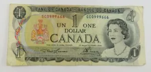 1973 CANADA $1.00 NOTE SERIAL NUMBER GC0999666 CIRCULATED SEE PICTURES - Picture 1 of 2