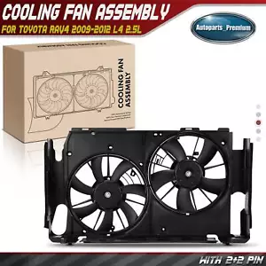 Dual Radiator Fan Assembly with Shroud for Toyota RAV4 2009 2010 2011 2012 2.5L - Picture 1 of 9