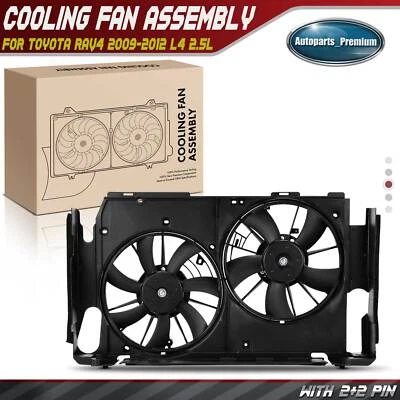 Dual Radiator Fan Assembly with Shroud for Toyota RAV4 2009 2010 2011 2012 2.5L - Image 1 of 4