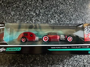 2018 Maisto Design Tow & Go 1929 Ford Model A & Traveler Trailer 1/64 Scale - Picture 1 of 3