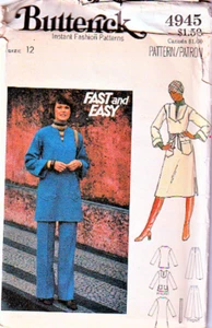 Butterick 4945 Misses Vintage Dress, Tunic, Pants & Belt Pattern Size 12 - Picture 1 of 2
