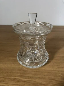 ANTIQUE (1930s/1940s) STUART CRYSTAL CUT GLASS PRESERVE JAR with LID - Picture 1 of 7