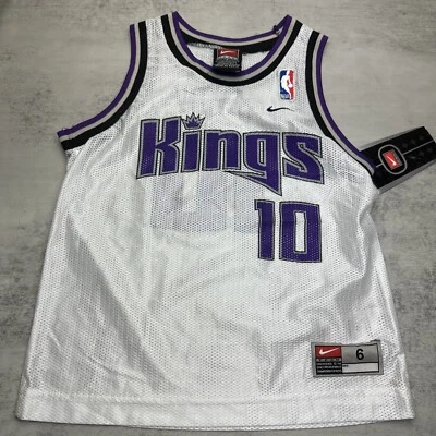 Deadstock Y2K Sacramento Kings 复古 Mike Bibby #10 Nike 球衣 青少年 尺码 6 NOS — 第 1/4 张图片