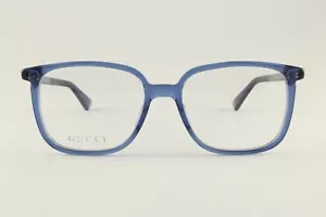 Raro Auténtico Gucci GG 0260O 003 53mm Azul Translúcido Gafas Marcos Italia - Imagen 1 de 5