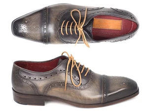 Paul Parkman Herren Captoe Oxford-Schuhe grau (ID#024-GRAU) - Bild 1 von 6