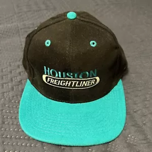VINTAGE TRUCKER HAT HOUSTON FREIGHTLINER CAP OTTO BLACK - Picture 1 of 6