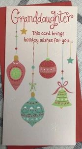 Hallmark Weihnachten Geld/Geschenk Kartenhalter Enkelin Karte 8x4,25Ausdrücke - Bild 1 von 4