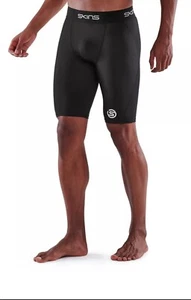 SKINS Compression Series-1 Active Men S Black Half Tights Training/Sports/Gym - Picture 1 of 5