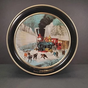 Currier & Ives Schwan's 1996 AMERICAN RAILROAD SNOWBOUND Tin Lim. Ed. Weihnachten - Bild 1 von 5
