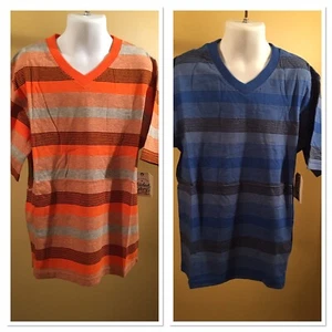 Faded Glory Jungen Kurzarm V-Ausschnitt Streifen T-Shirt Medium Farboptionen  - Bild 1 von 7