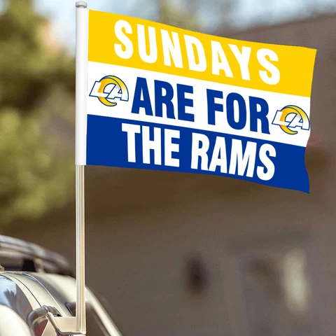 2PCS St. Louis Rams 2-Sided Car Flags Sundays Are for The Rams 12*18in Cover