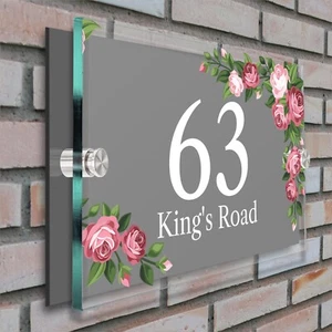 Personalised House Sign Door Number Plaque Custom Street Name Plate Weatherproof - Picture 1 of 55