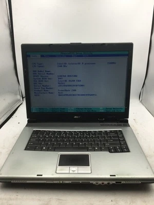 ACER TRAVELMATE 2300 - BOOTS TO BIOS - INTEL CELERON M - 256MB RAM - READ - BB - Image 1 of 4