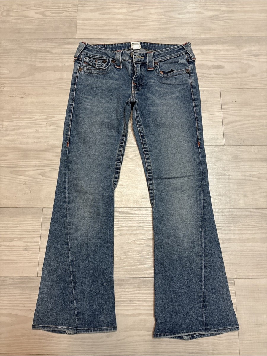 TRUE RELIGION JOEYブーツカットデニム 26 トゥルーレリジョン フレアデニム ブーツカット ダメージ 26