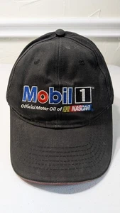 Mobile 1 Nascar Cap Mütze schwarz Herren verstellbar bestickt Pegasus fliegendes Pferd - Bild 1 von 4