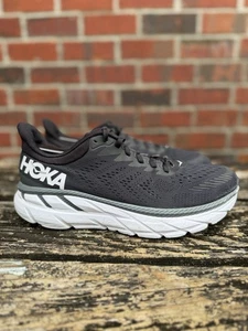 Hoka One One Clifton 7 schwarz weiß US 9 WEITE Wandern Laufschuhe EUC M5 - Bild 1 von 13