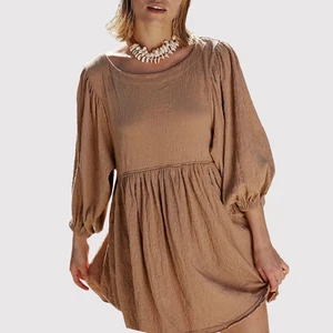 Free People Strandkleid braun Get Obsessed Babydoll Mini Puffärmel A-Linie XS - Bild 1 von 11