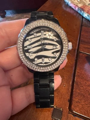 ToyWatch TS08BK Safari Zebra esfera de cristal de Swarovski negra. Sin caja Foto 1 de 4