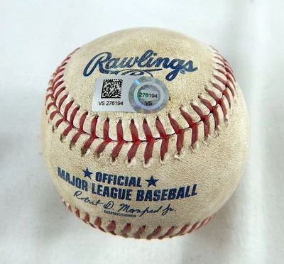 2021 Phil Phillies Pirates Game Used Baseball Stratton Ronald Torreyes Single - Image 1 of 4