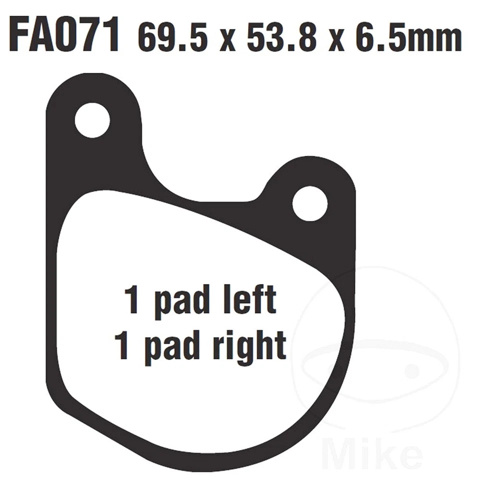 EBC Brake Pad Semi-Sintered FA071V Fits Harley Davidson XLX-61 1000 1983 - Imagem 1 de 1