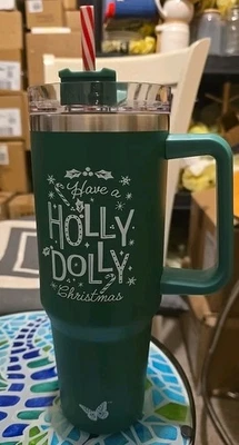 NUEVO vaso Dolly Parton 40 OZ acero inoxidable 🦋 HAVE A HOLLY DOLLY NAVIDAD🎄 Foto 1 de 4