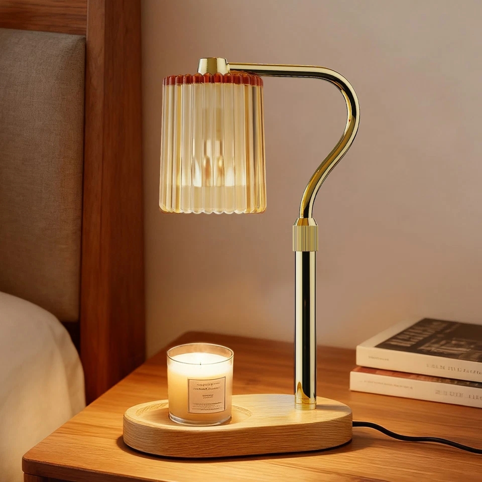 timer-functioned wax melting lamp, adjustable height, dimmable light，dual bulbs - Image 1 of 4