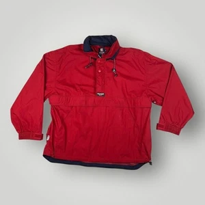 Vintage 90s Chaps Red Pullover Windbreaker Jacket XL Streetwear Nylon Retro - Picture 1 of 8
