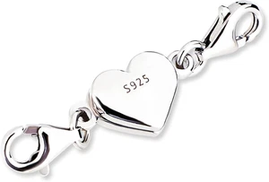 KINBOM Heart Magnetic Jewelry Clasps, 925 Sterling Silver Double Lobster Magneti - Picture 1 of 12