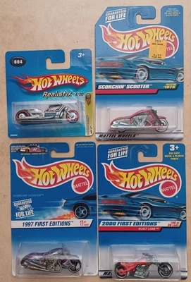 🔥🛞 Hot Wheels 4x Motorcycles  Ariy8, Blast Lane, Scorchin X2  🔥🛞 - Image 1 of 4