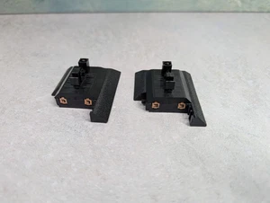 USED Life-Like HO Scale Power-Loc Bumper w/ Red Light (Black Track) (2 pcs) - Picture 1 of 2