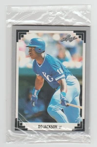 1991 Donruss Leaf PREVIEW Sealed Pack 4 Cards BO JACKSON Top NOLAN RYAN on Back - Picture 1 of 2