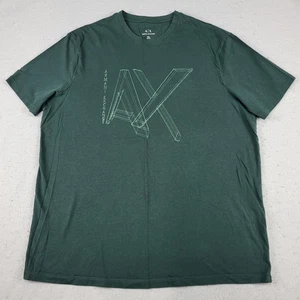 Armani Exchange Hemd Herren XL Grün A|X Grafik Logo Rundhals Kurzarm Tee - Bild 1 von 9