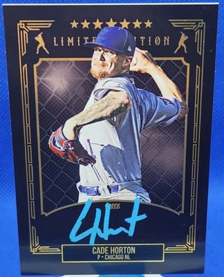 CADE HORTON SIGNED ROOKIE CARD 2024 ONYX LIMITED EDITION CHICAGO CUBS BLUE INK - Image 1 of 3