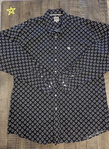 Camisa Cinch Western Manga Larga Con Botones Hombres Talla XXL Negra Estampado Geométrico - Imagen 1 de 14