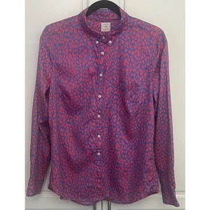Camisa de satén con botones Gap para mujer Shrinken Boyfriend azul/rosa talla M - Imagen 1 de 10