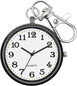 Minimalistische Open Face Quarz Taschenuhr schwarz-weißes Zifferblatt brandneu UK-Bestand - Bild 1 von 6