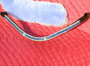 FSS Kristall Stirnband Saphir blau hell royal SCHIMMER Glitzer tiefe U-Kurve-Form - Bild 1 von 1