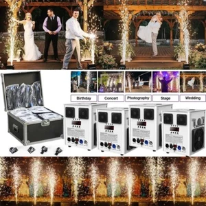 Máquina de fuegos artificiales chispa fría 4 piezas 700 W efecto escenario boda DJ fiesta DMX con estuche - Imagen 1 de 27
