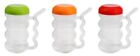 3 SET OF Plastic Sip-A-MUG with Built-In straw, 14 Oz/414 mL CLEAR WIT COLOR TOP