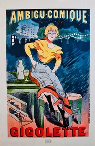Original AMBIGU-COMIQUE GIGOLETTE Schnaps Poster~Mailand Bulovic~Chicago Print~COA - Bild 1 von 5