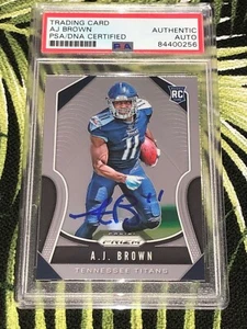 AJ BROWN SIGNED 2019 PANINI PRIZM ROOKIE CARD #344 A.J. TENNESSEE TITANS PSA/DNA - Picture 1 of 2