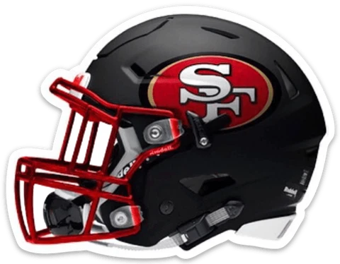 San Francisco 49ers Classic Football Helmet w/ 49er Logo Die-cut MAGNET Cover