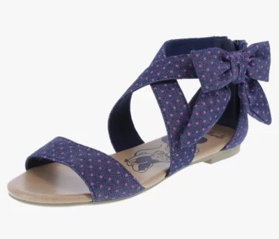 Novas sandálias Disney Minnie Mouse Bowtique meninas 3 bolinhas arco com zíper - Imagem 1 de 4