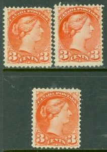 EDW1949SELL : CANADA 1888 Scott #41. 3 stamps. Fine, Mint No Gum. Catalog - Picture 1 of 2