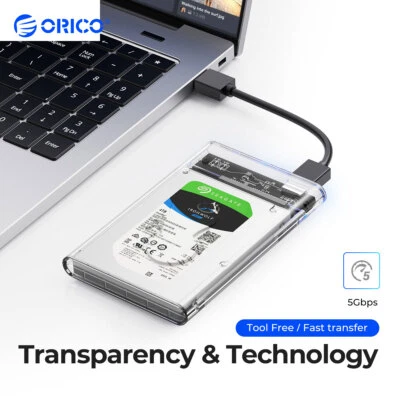 ORICO 2,5 " SATA HDD/SSD Festplattengehäuse USB 3.0 Extern Gehäuse 7-9,5mm 6 TB - Bild 1 von 4