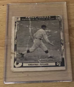 1948 Swell Sport Thrills Walter Johnson Baseball Card #4 Wash. Senators HOF Poor - Picture 1 of 4