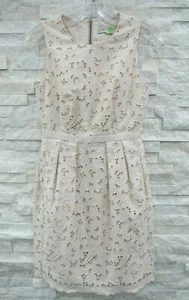 Stella McCartney Petal Pink Heavy Cotton Eyelet Floral Scalloped Sheath Dress 38 - Picture 1 of 7