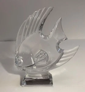 J G Durand Paperweight or Figurine-Clear Glass Fish With Curved Fin-France - Picture 1 of 5